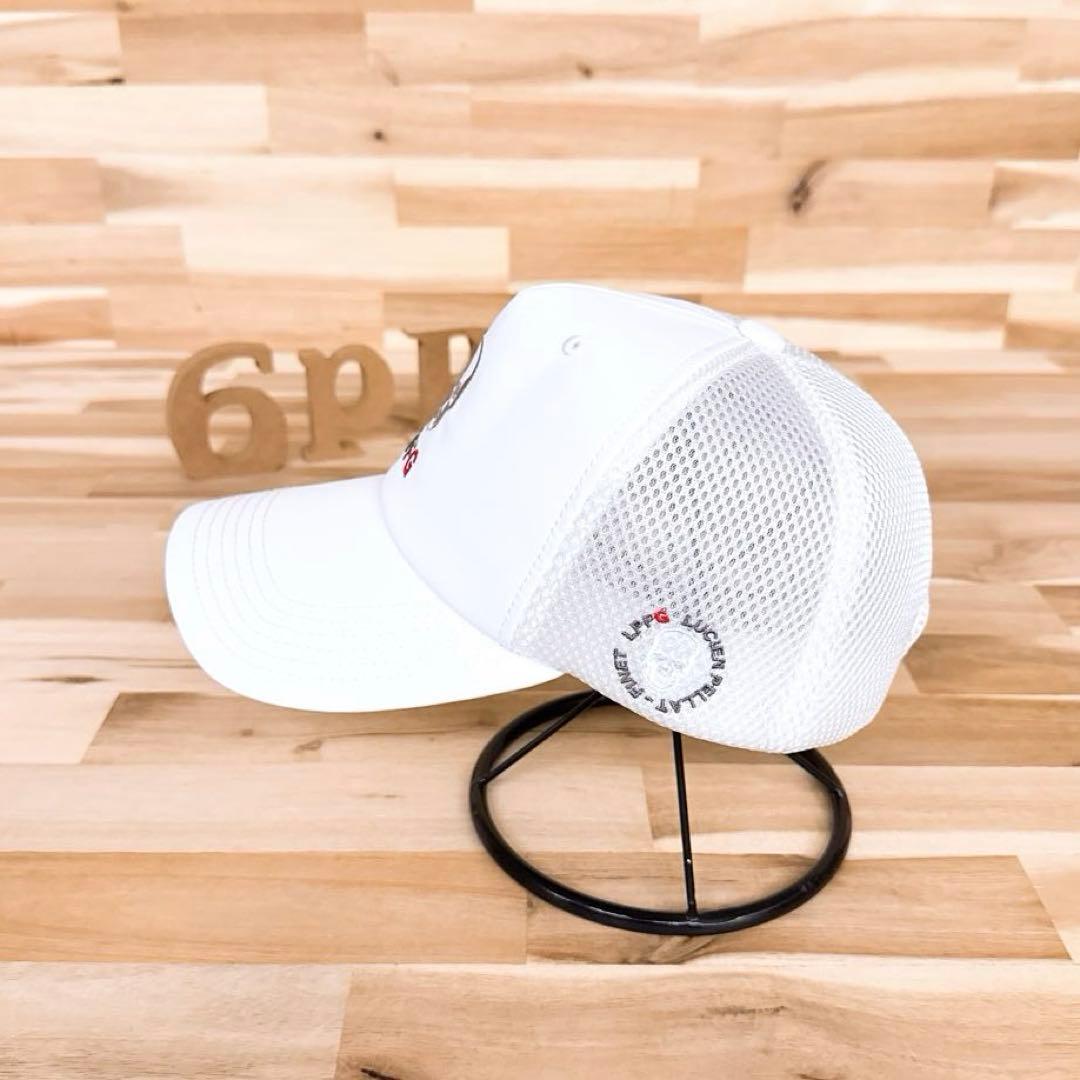 【ルシアンペラフィネ】LPFG ゴルフ スカル メッシュキャップ 白ホワイト