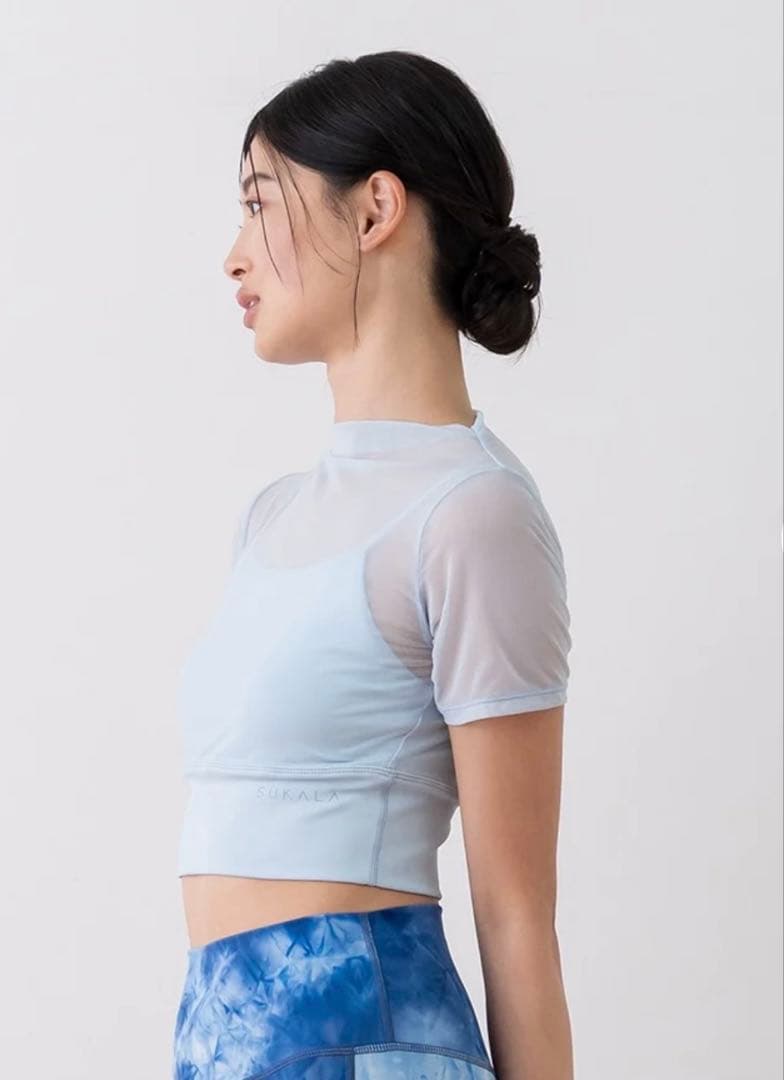 SUKALA メッシュ クロップドトップ 黒色　新品