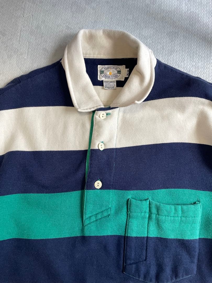 80s nautica ノーティカ ラガーシャツ Msize