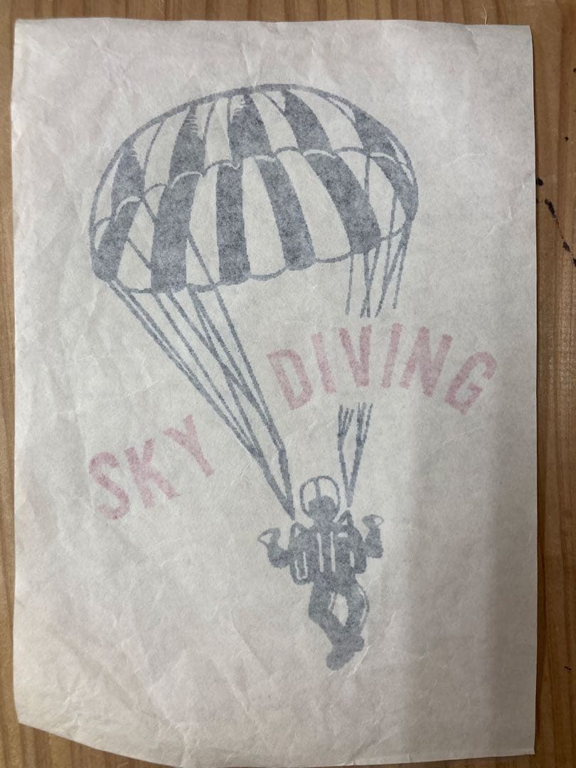 ビンテージアイロン転写シート　スカイダイビング　他にも出品あり