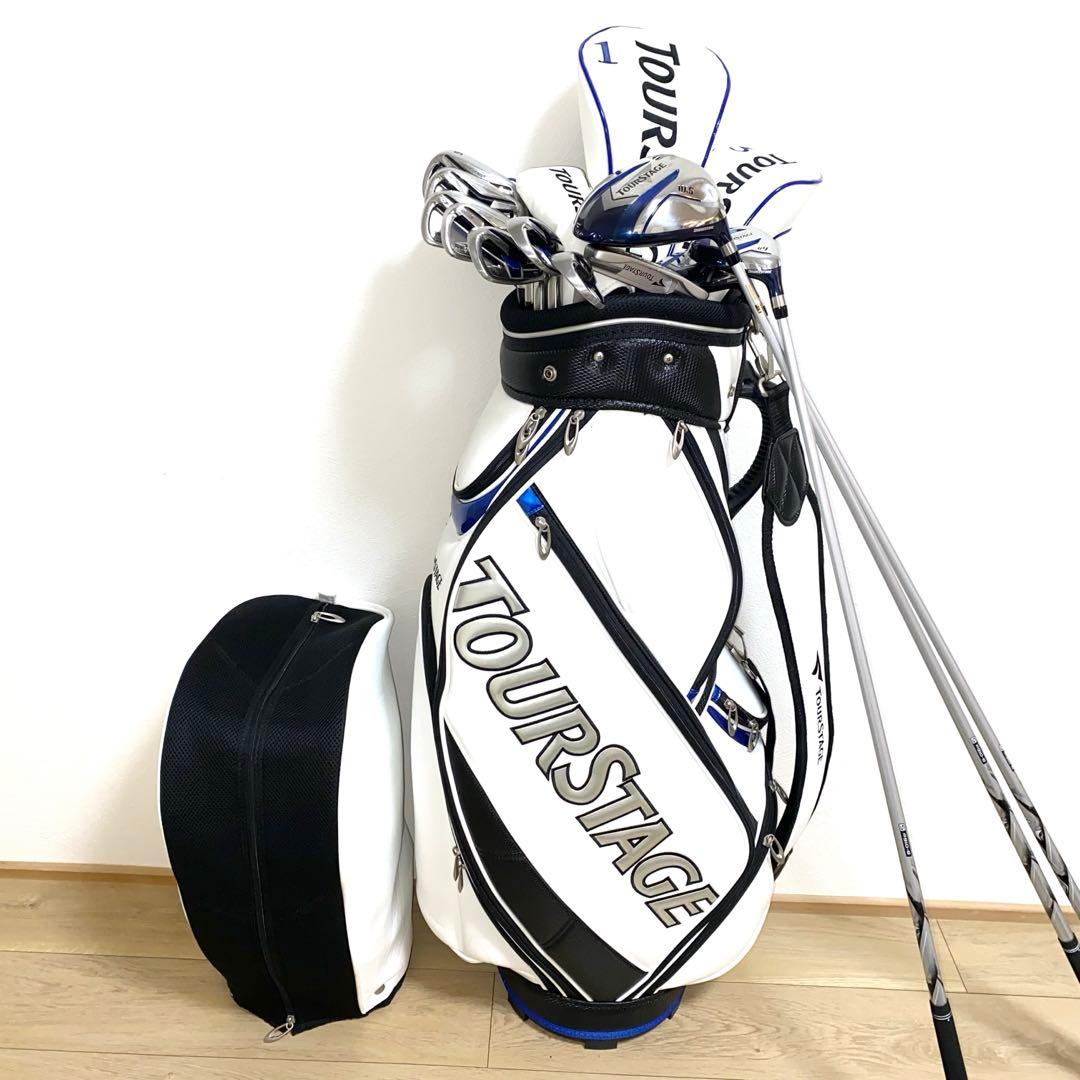 お得☆TOURSTAGEゴルフクラブ フルセット☆メンズ初心者キャディバッグ付S