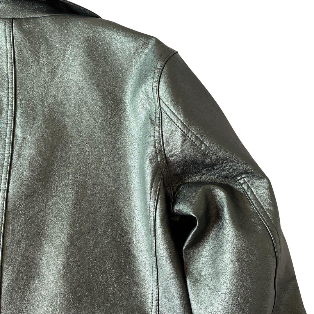 ADRER アドラー　クロップド・ダブル・ライダース・ジャケット　合成皮革　M