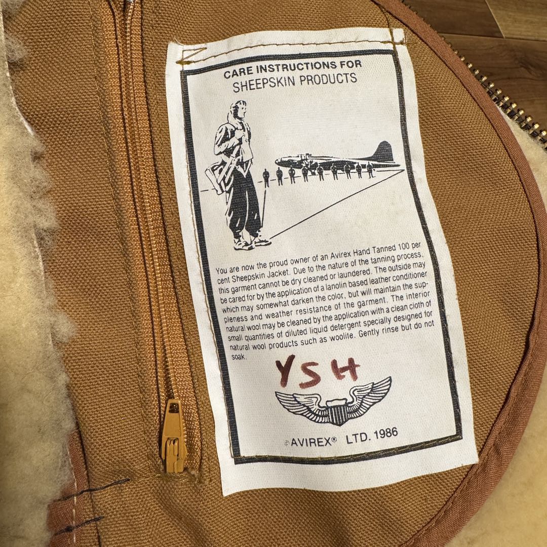 AVIREX B-3 ムートンボマージャケット 36 レザー