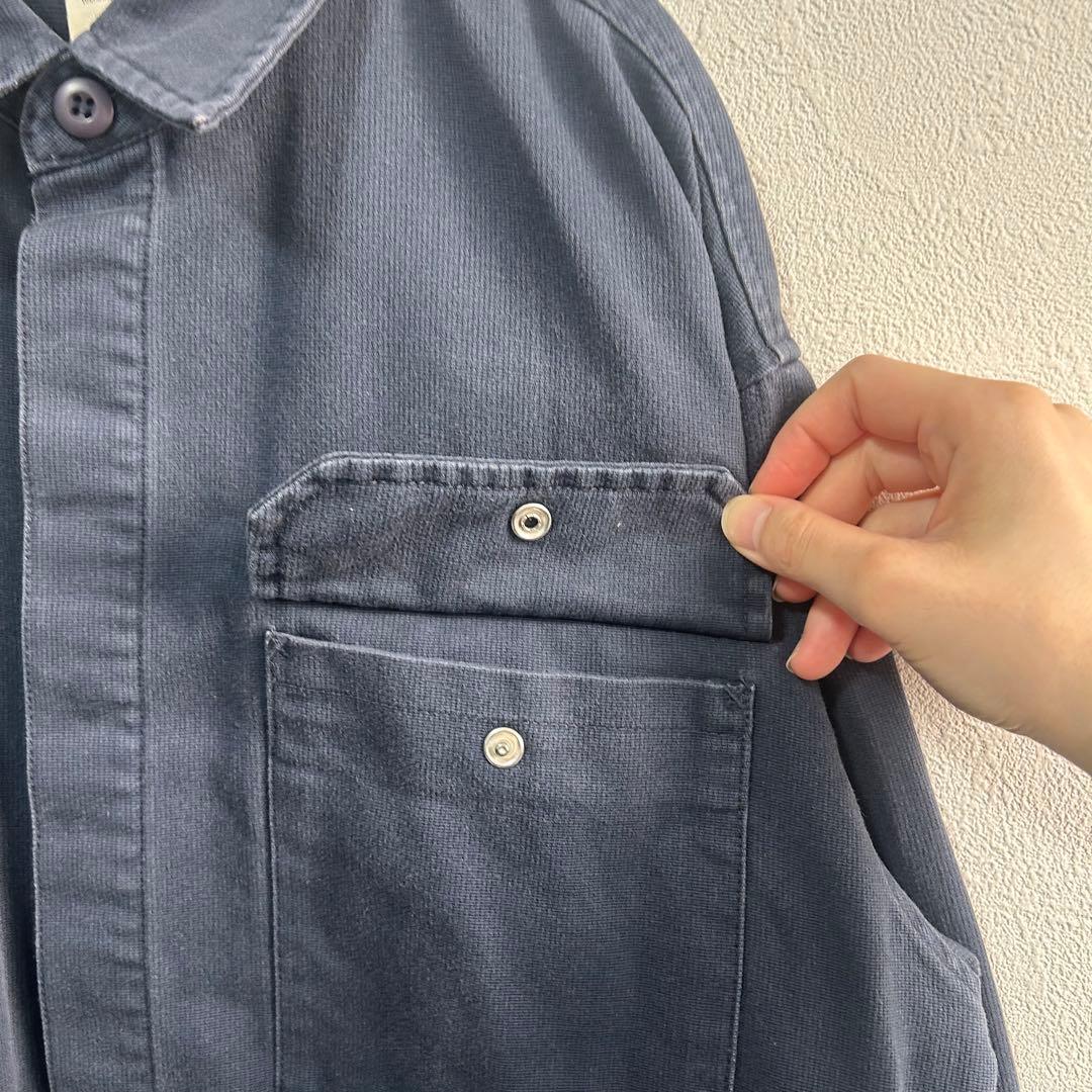 【Husqvarna】ジャケット　刺繍ロゴ　作業着　バイカー　ネイビー　ワッペン