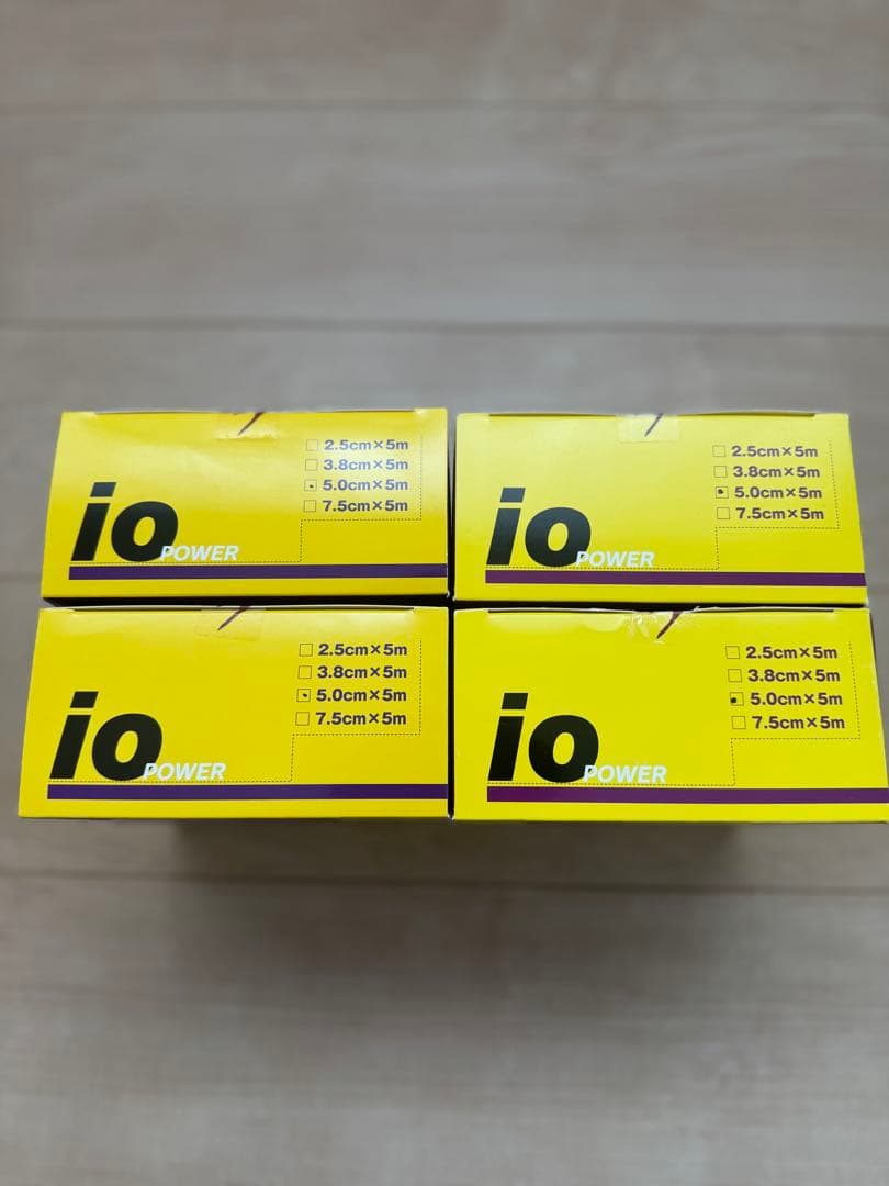 パワーイオテープ 幅50mm×5m タン 6本入1箱✖️4箱　キネシオロジーテープ
