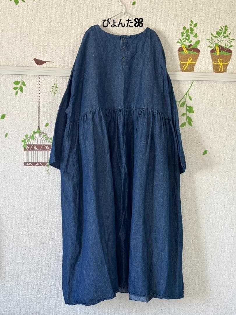 けんもん　美品★kazumiさんの生地をたっぷり使ったデニムワンピース