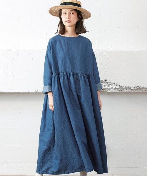 けんもん　美品★kazumiさんの生地をたっぷり使ったデニムワンピース