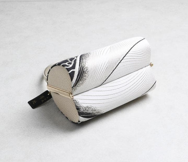 【新品】草履バッグセット モダン花柄ブラック＆ホワイト 25cm 04005