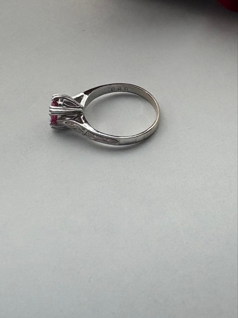 ルビー　k14 リング　ホワイトゴールド　指輪　14金