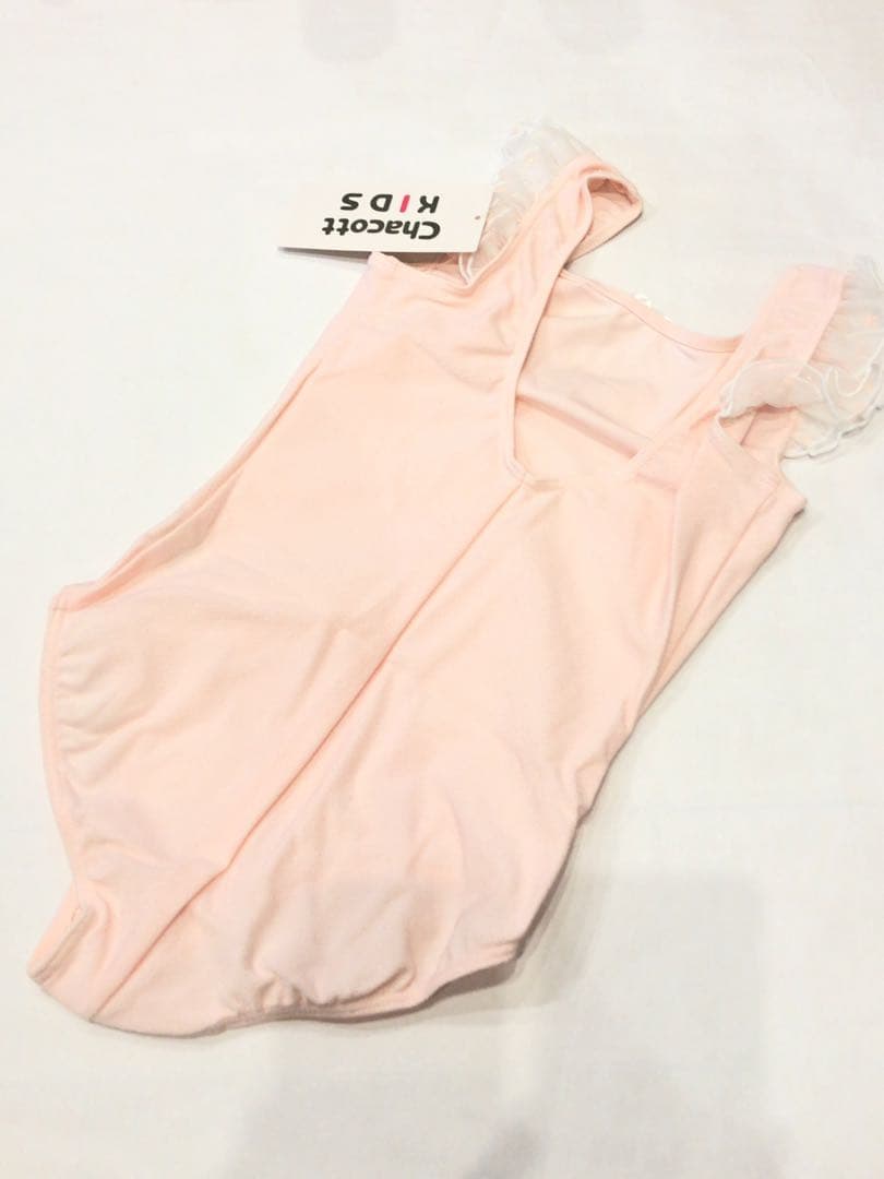 130 キッズ　新品　チャコット　ピンク フリル付き　レオタード