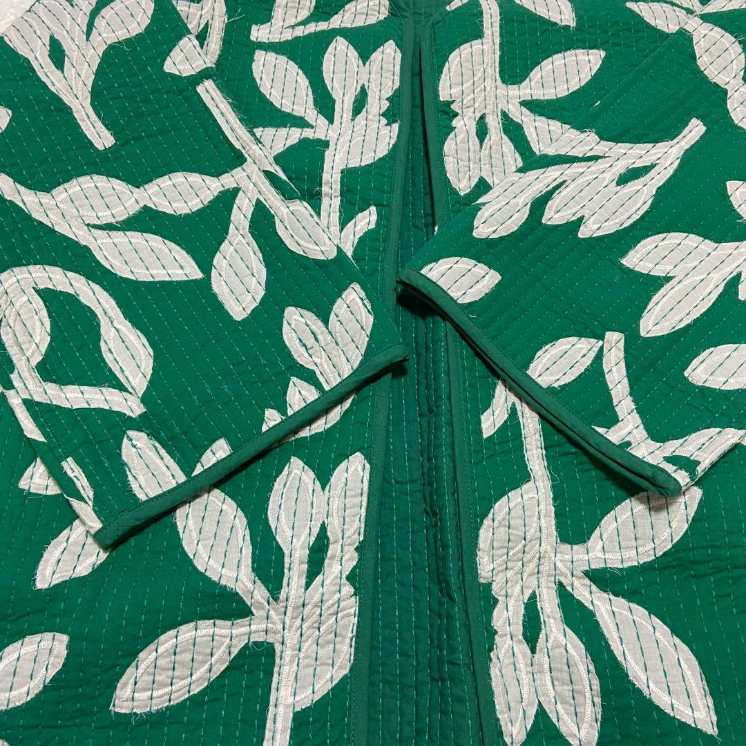 新品タグ　ciaopanic typy India 差し子刺繍ガウン　グリーン