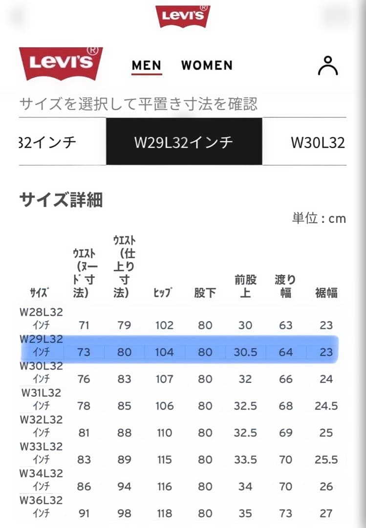 Levi’s 501® LOOSE ジーンズ ダークインディゴ