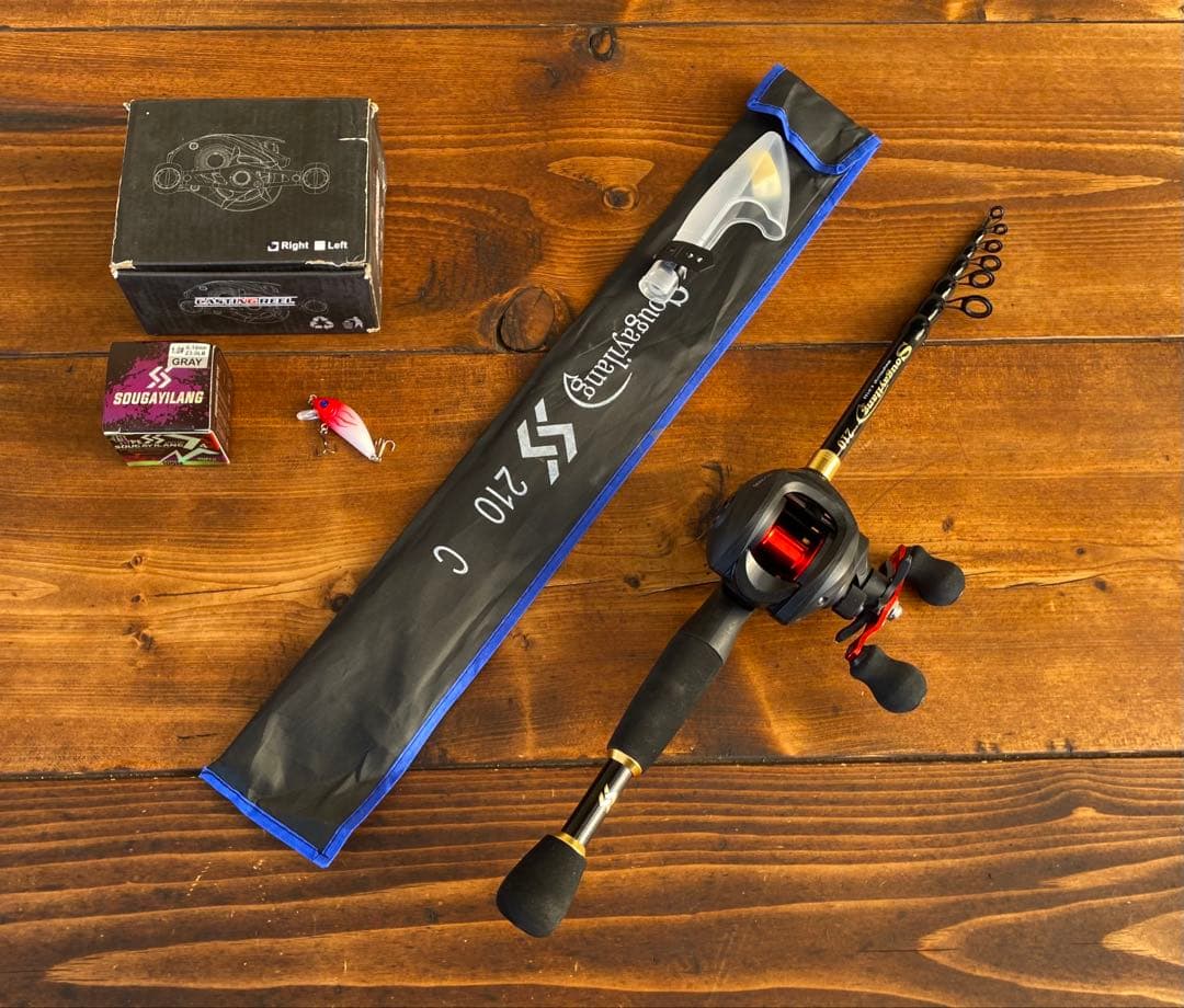 バス釣りセット　バスロッド　7ft ベイトロッド　ベイトリール　カーボンロッド