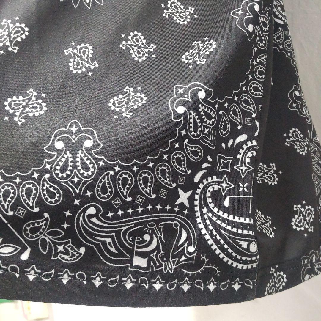 FR2GOLF ポロシャツ M 長袖 総柄 バンダナ柄 ペイズリー柄 ブラック