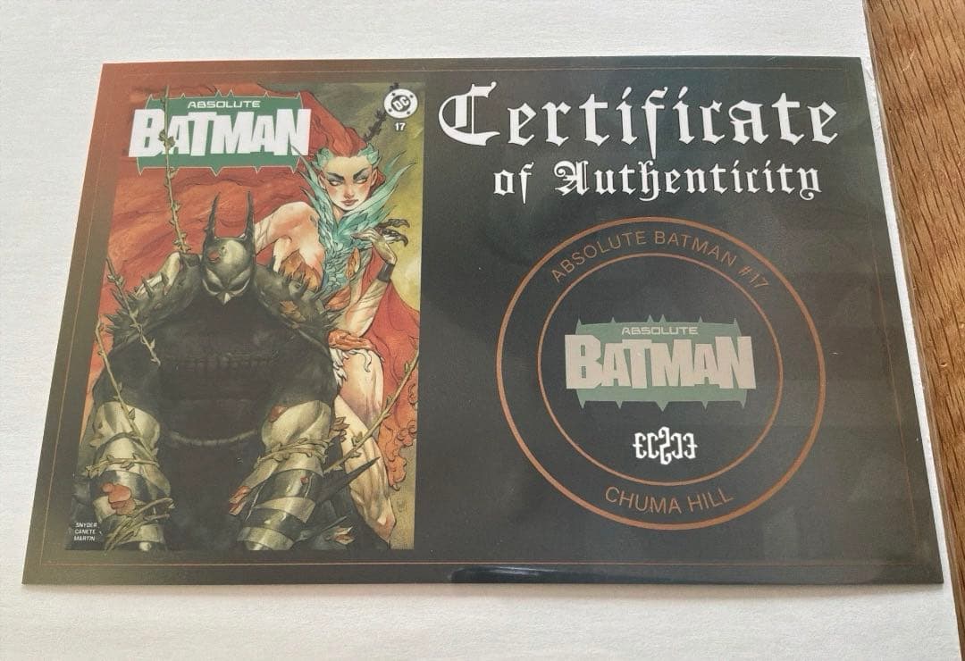 Absolute Batman #17 レアエクスクルーシブ表紙 アメコミリーフ