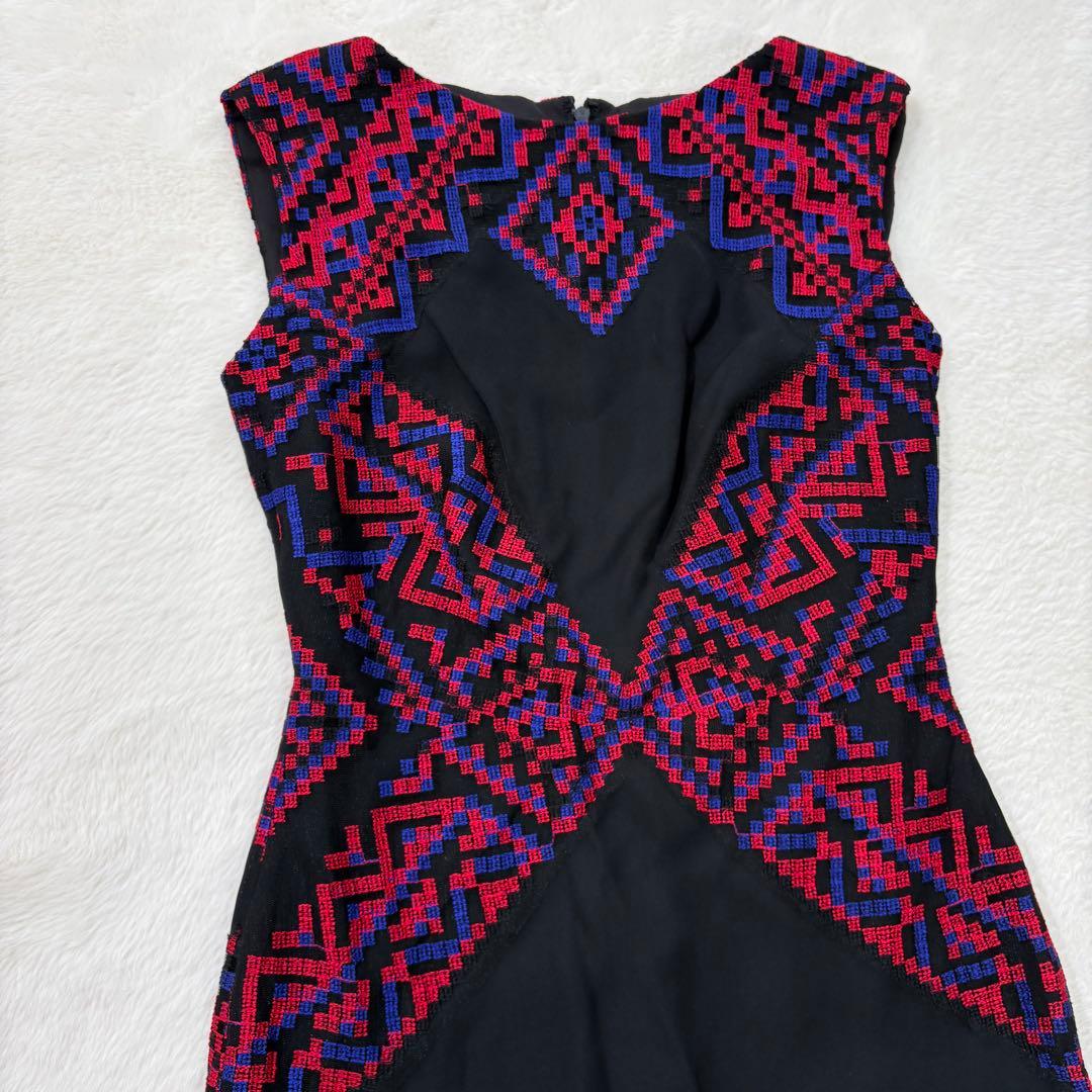 タダシショージ ドレスワンピース マキシ丈 ロングドレス 幾何学模様 新品未使用