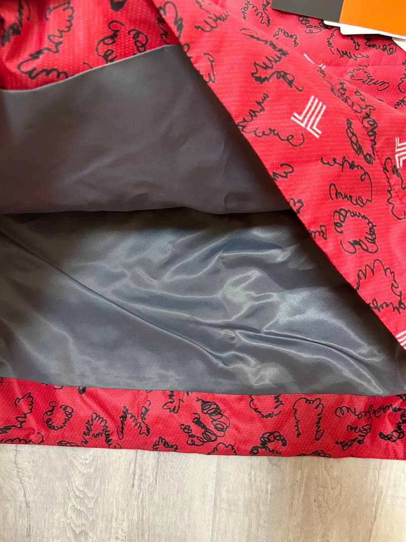 Lサイズ　40ランバンスポール　中綿　ダウンスカート 撥水 ＋5℃ ロゴ柄　赤