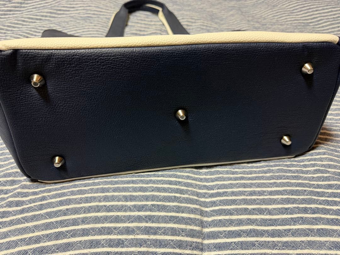 Maserati マセラティ純正バイカラートートバッグネイビー/ホワイト40cm