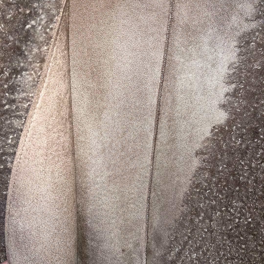 Vネックフェイクファーベスト　モカ　リバーシブル　コメントありで更に値下げします