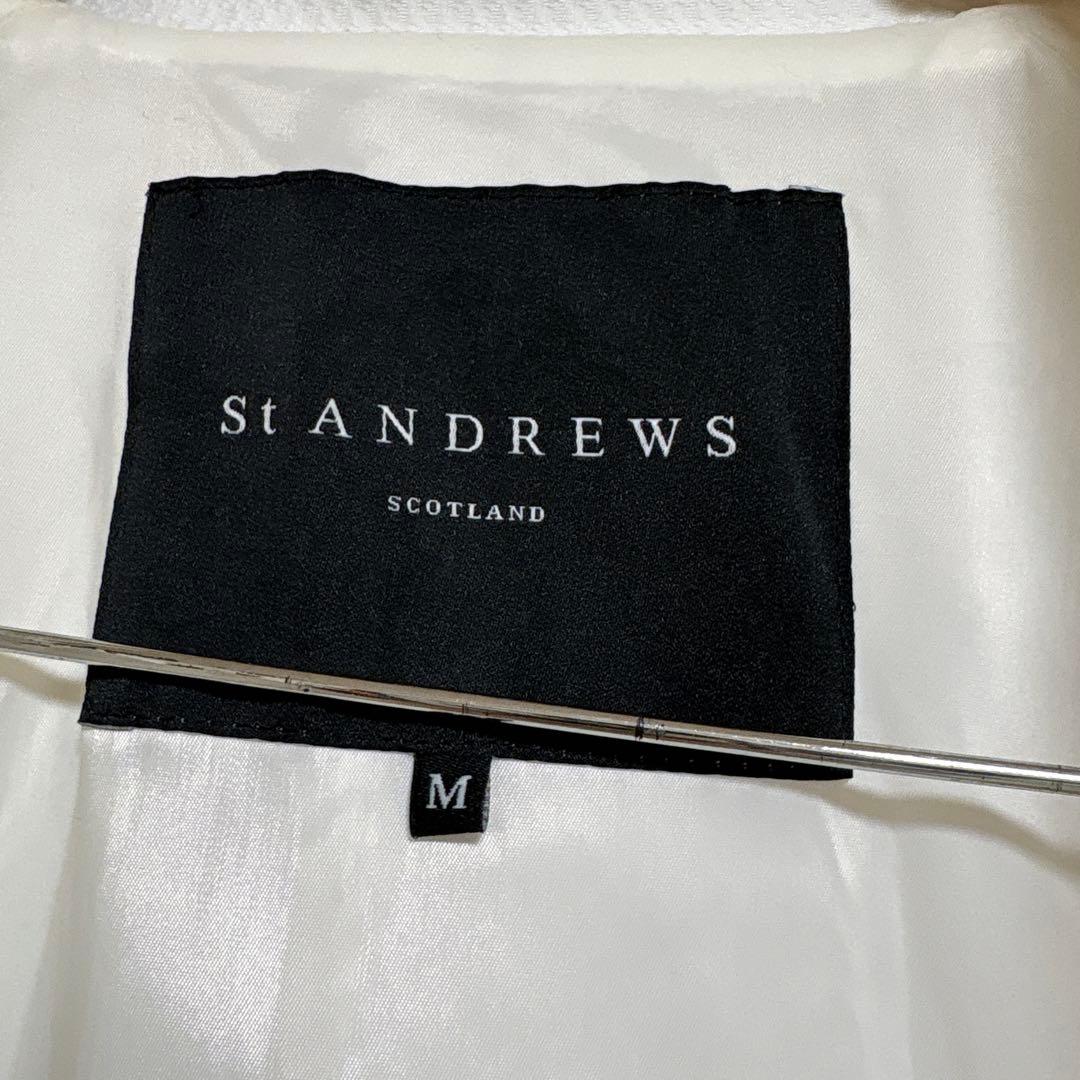 【美品】セントアンドリュース ジャケット 白 ダイヤ柄織生地 裏地付 M