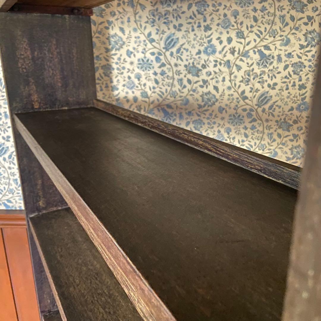 大正ロマン　本棚　アンティーク家具　6段木製棚　オープンラック