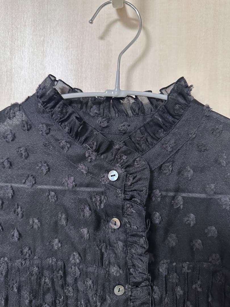 【美品】SLOBE IENA フラワージャガードフリルブラウス