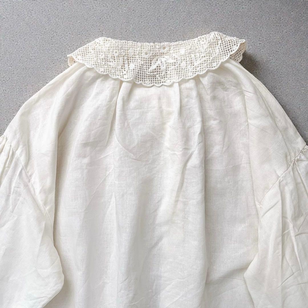 TSUHARU by Samansa Mos2　編み立て襟レースブラウス