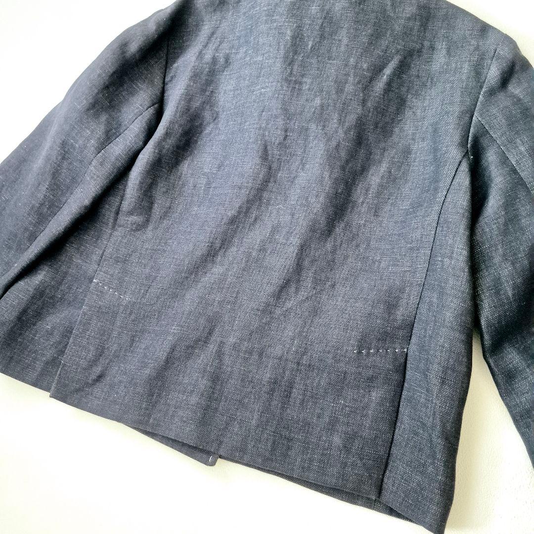 MaxMara ジャケット　ダブル　リネン　デニム ショート丈 36