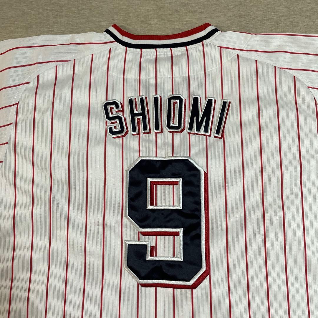 東京ヤクルトスワローズ レプリカユニフォーム 塩見 泰隆 9番ストライプＬホーム