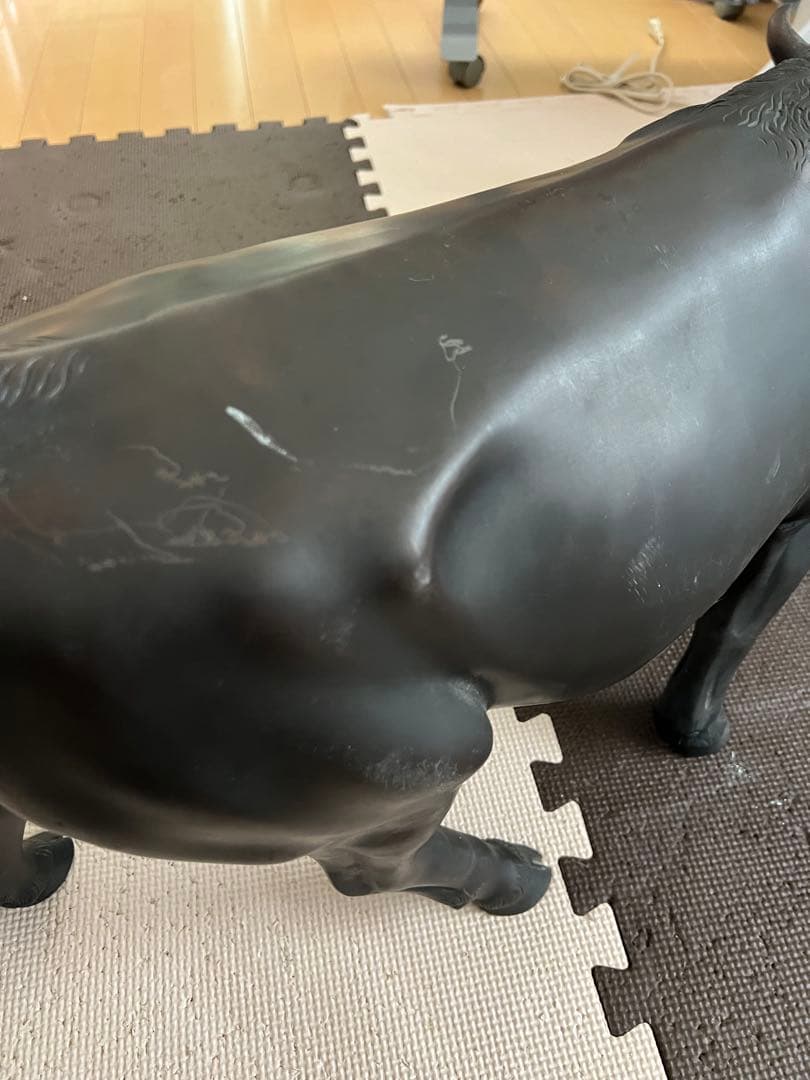 大型約70cm 純一郎作 牛 ブロンズ像 置物 高岡銅器 縁起物