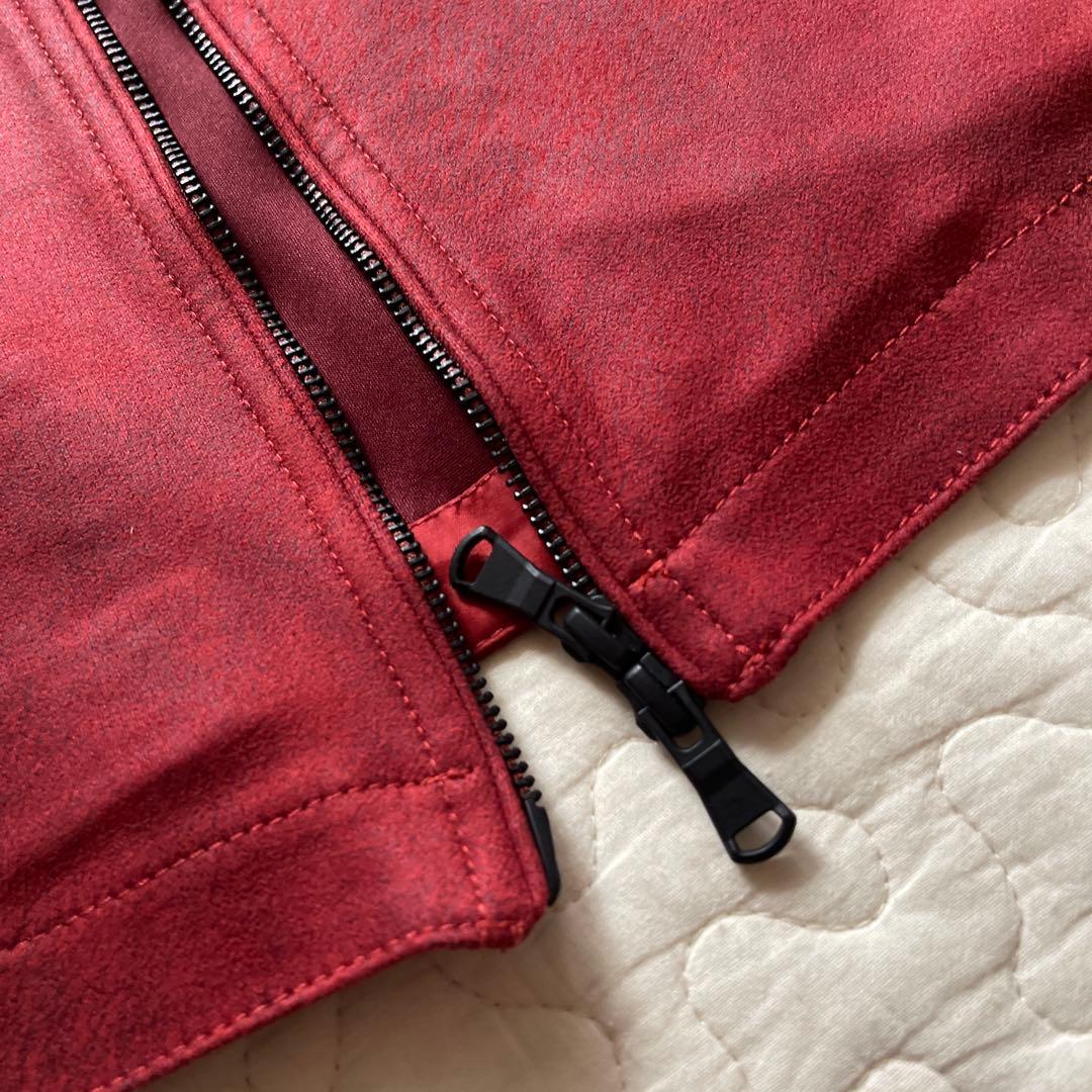 即日発送メンズスエードジャケット（HIDE AWAYS NICOLE/ニコル）赤