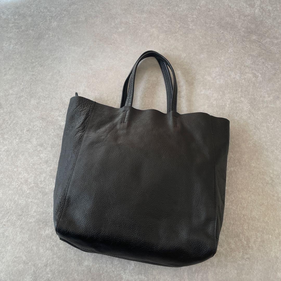 新品同様 BEAMS Light レザー トートバッグ ブラック