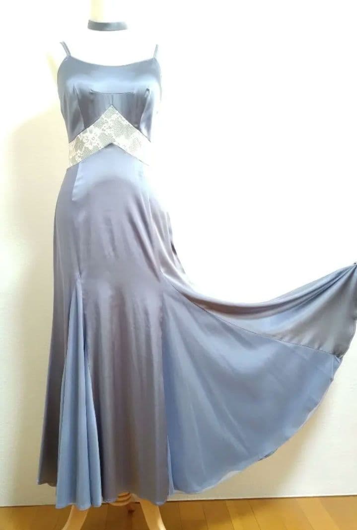 チャコット ダンス衣装　ロングドレス シルバー M 定価90200円