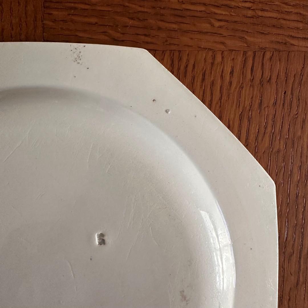 クレイユ 1800年代初期 グリザイユ オクトゴナル プレート