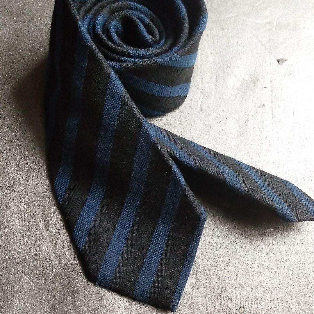 極美品♪トゥモローランド　シルク×ウ―ルレジメンタルタイ