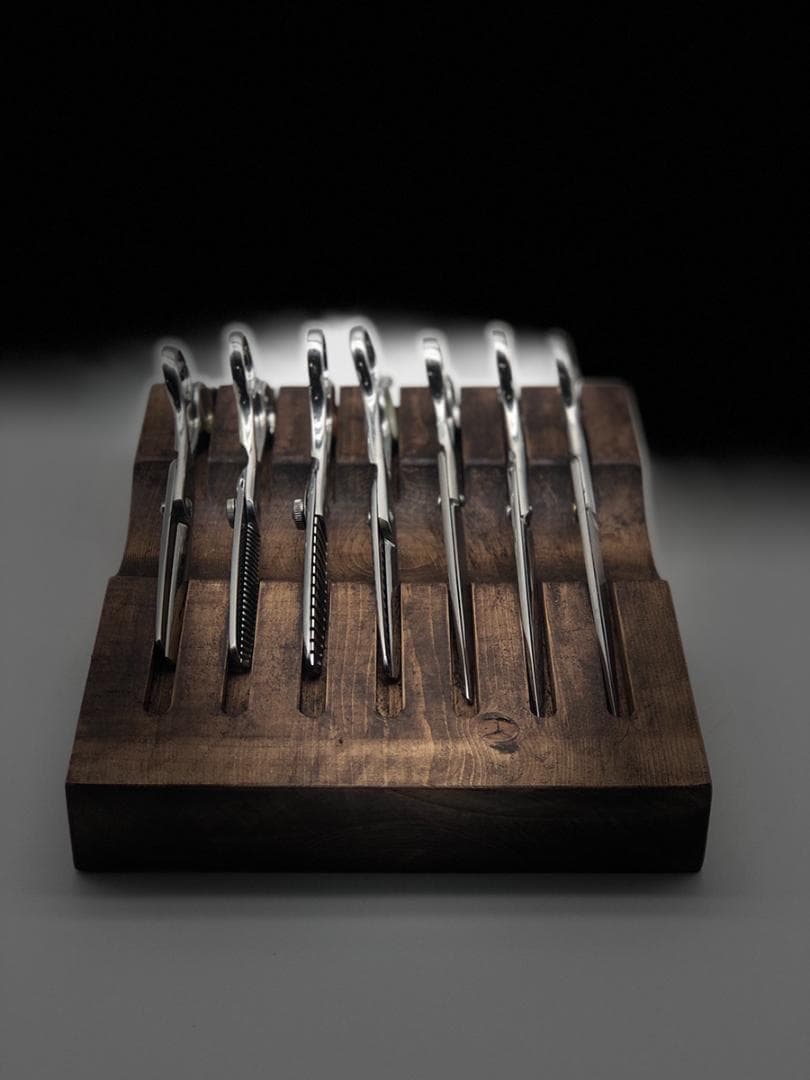 3セットコーム付き　BARBER　シザーケース　シザースタンド