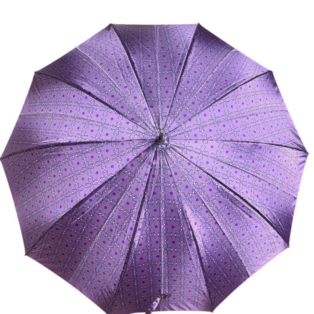 yves saint laurent 傘 ドット パープル タッセル 長傘　雨傘