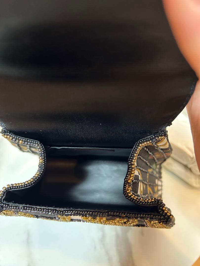 超希少✨Lumy ハシモト 皇室御用達　 ビーズ刺繍 パーティーバッグ 黒　新品