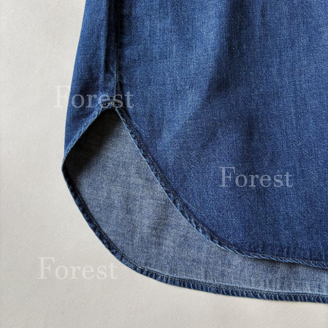 Wrangler ノーカラーデニムシャツワンピース　sizeFREE　SHIPS