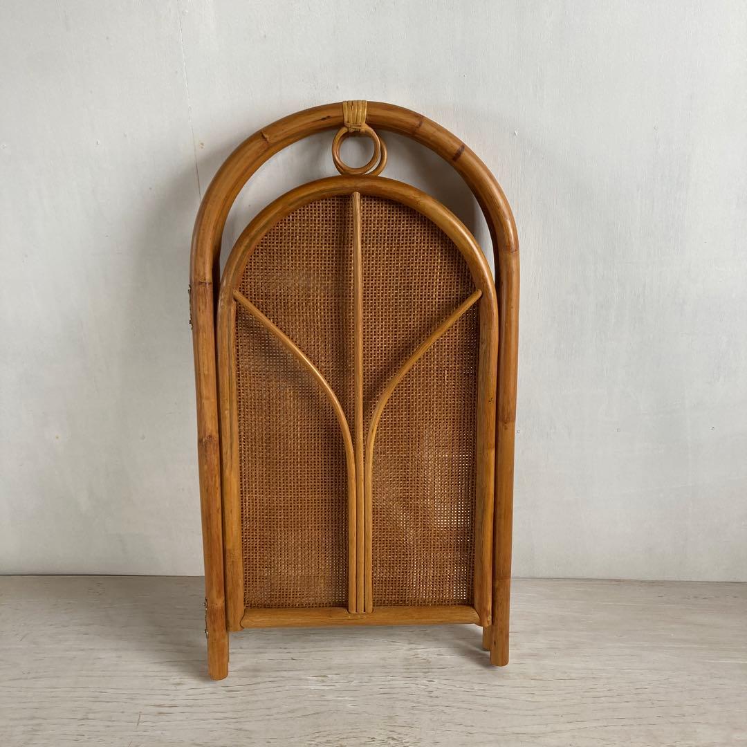 ラタン製の衝立 / 間仕切り 籐 昭和レトロ
