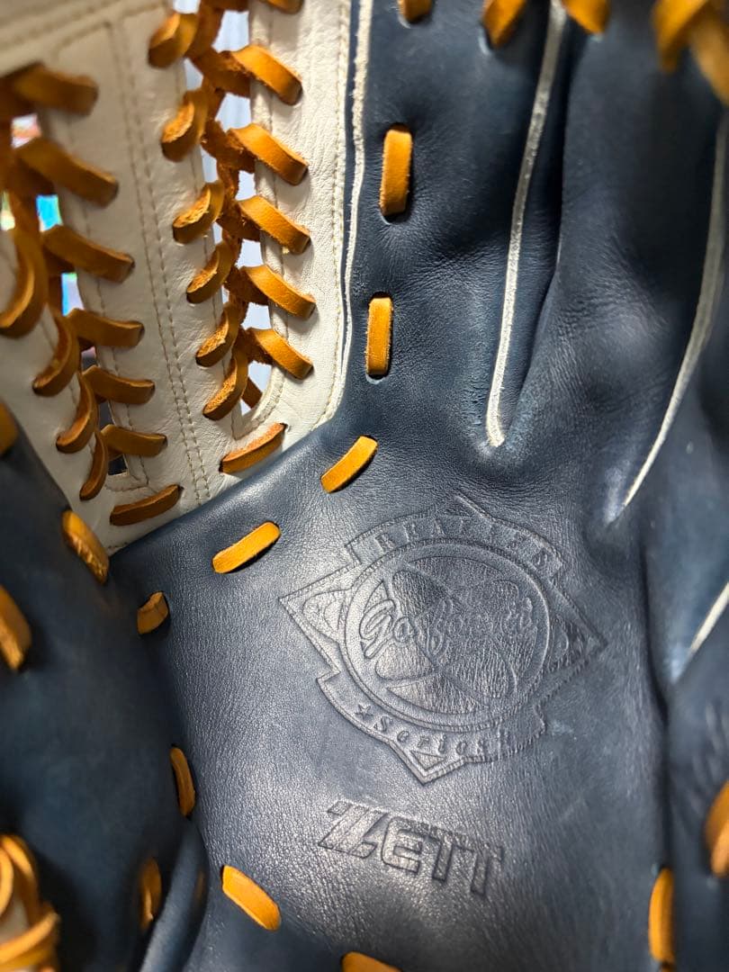 ZETT 野球用グローブ ネイビー/ホワイト