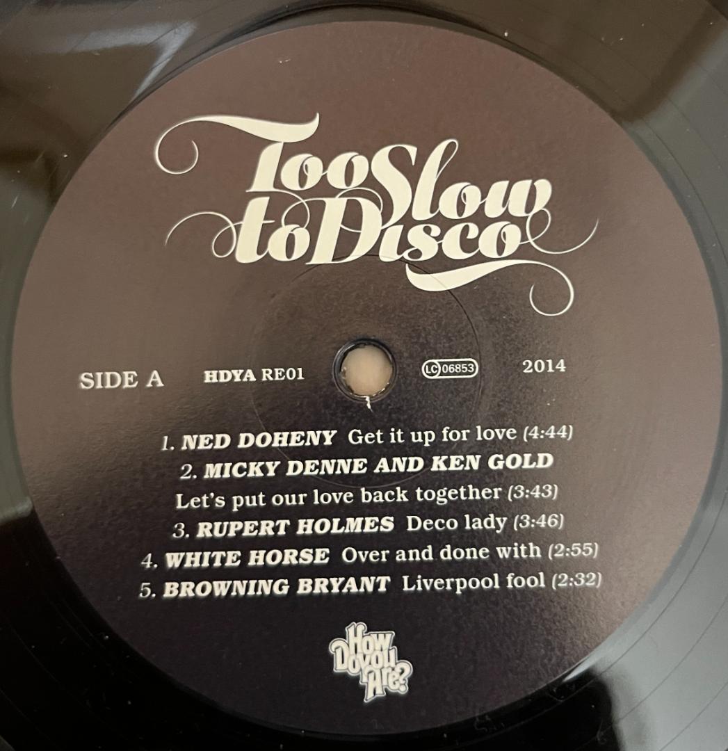 洋楽 2LP Too Slow to Disco Volume 1