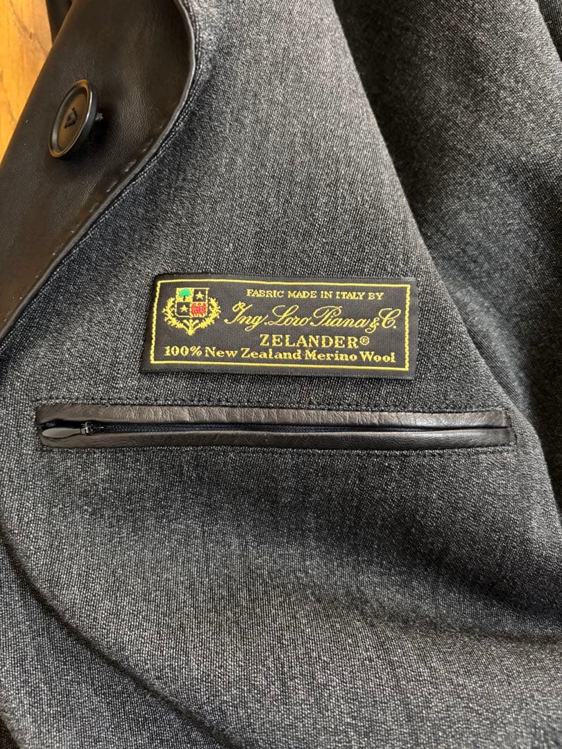 MOFAR イタリア製　羊革レザーコート　裏地ロロピアーナウール　48