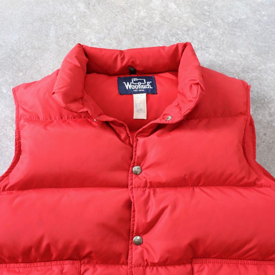 USA製 80s Woolrich ウールリッチ ダウンベスト レッド 赤 L