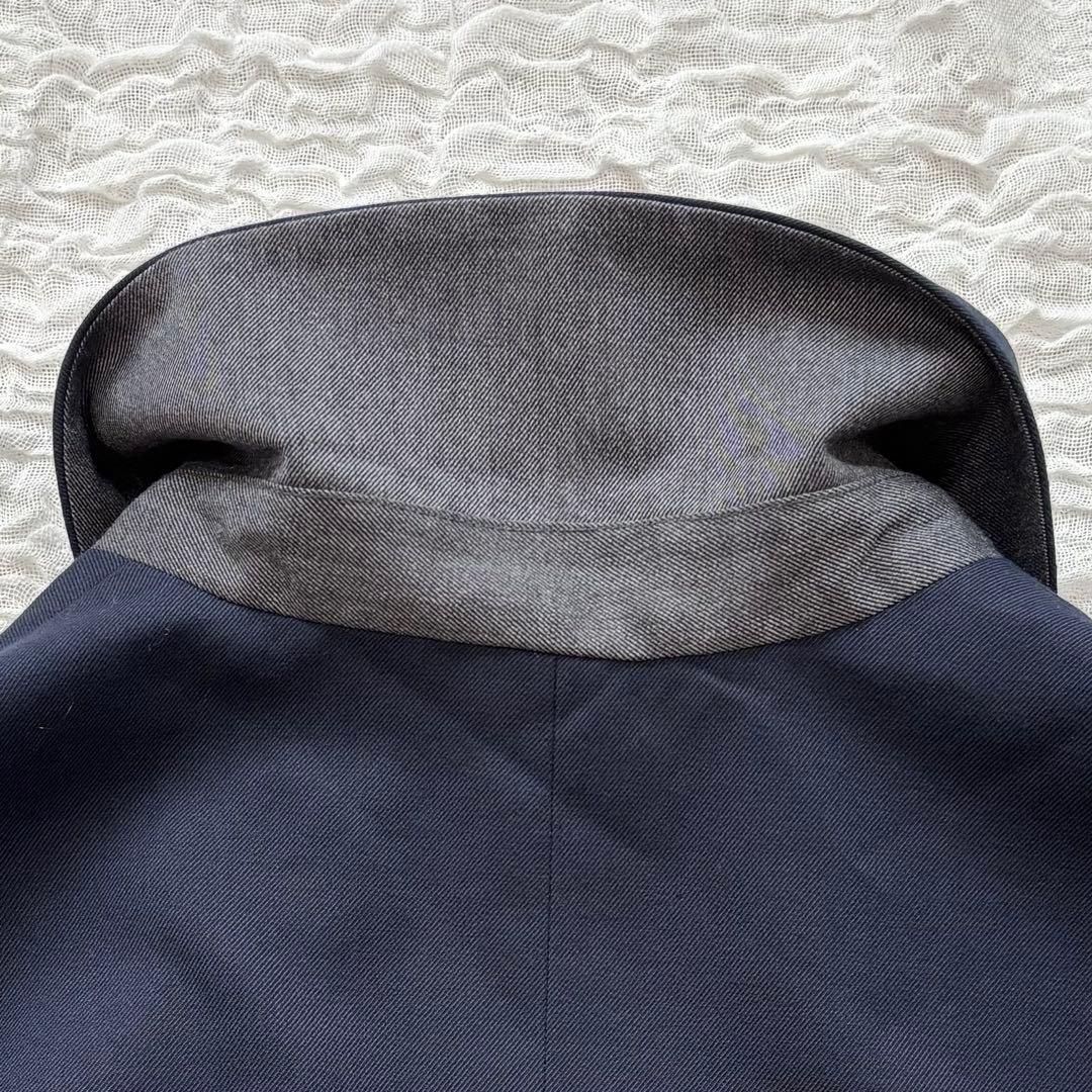 【nop de nod 】ギャバジャケット　丸襟　濃紺　M