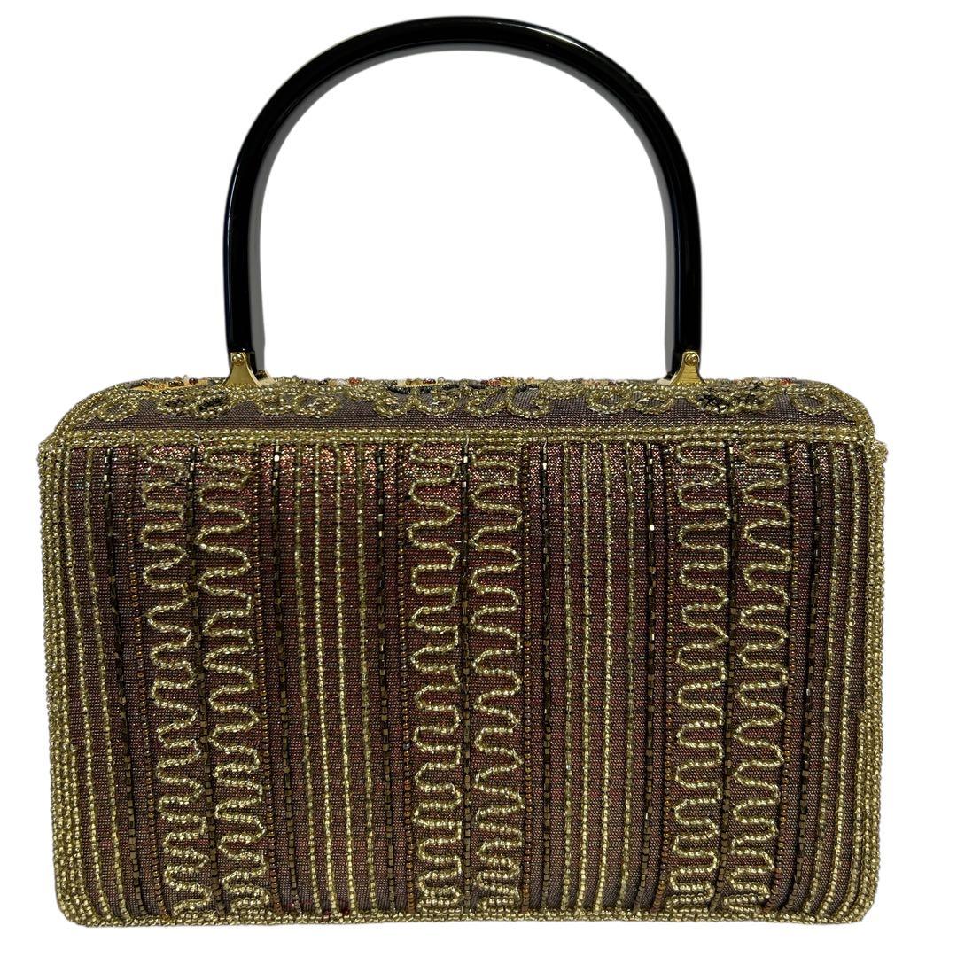 Hakubotan 銀座白牡丹 総柄 ビーズ刺繍 ハンドバッグ パーティ 和装