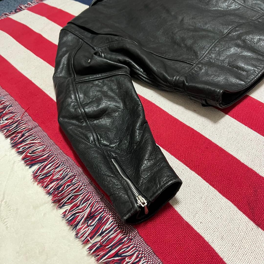 ヴィンテージ オリジナルハーレーダビッドソン レザーＷライダースジャケット 本革