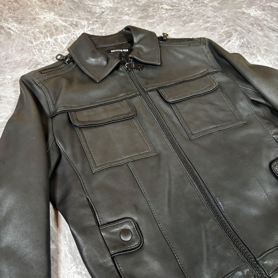 00s【archive】gimmick reather jacket/Y2K/羊