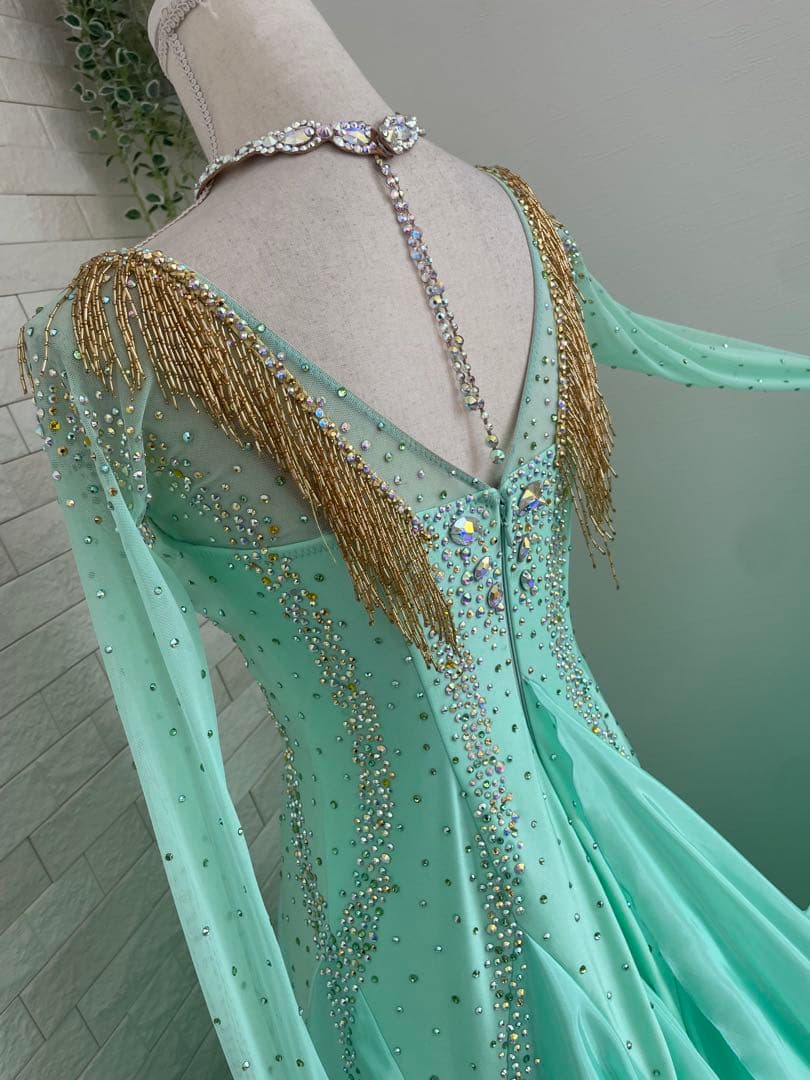 社交ダンス 【Chacott】スタンダードドレス ⭐️クリスアンクローバー生地使用