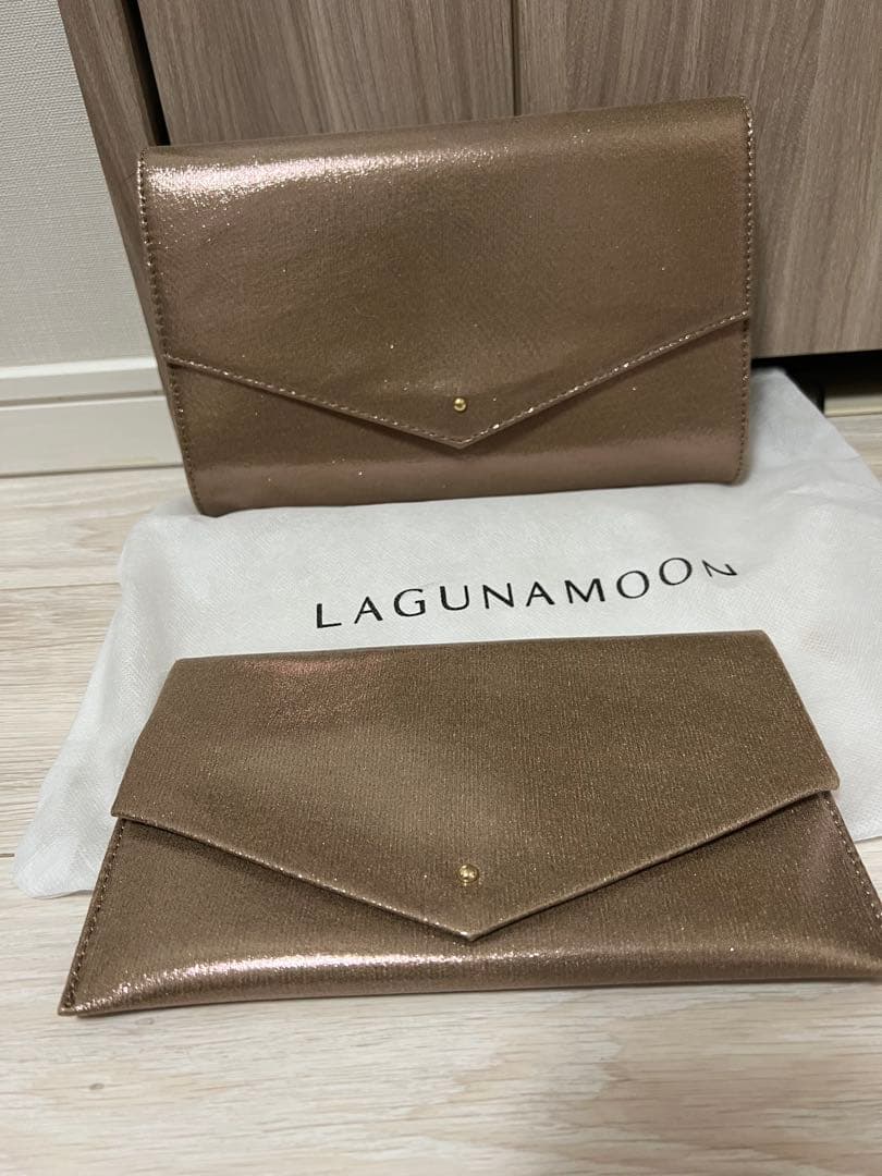 LAGUNAMOON LADYシャインクラッチ BAG パーティバック　ゴールド
